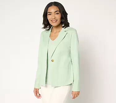Joan Rivers Petite Signature Twill Cinched Back Blazer