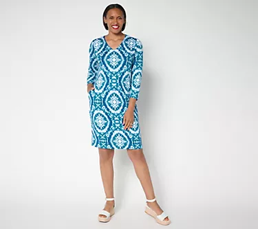 Belle Boho by Kim Gravel Regular Rayon Spandex Geo Sheath Dress