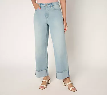 NYDJ Teresa Petite Wide Leg Jean with Wide Cuff