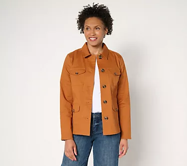 Joan Rivers Signature Twill Safari Jacket