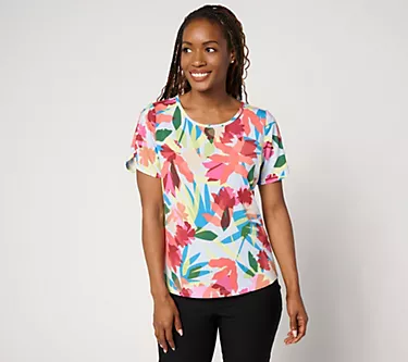 nicole by Nicole Miller Short Sleeve Crew Neck T-Shirt