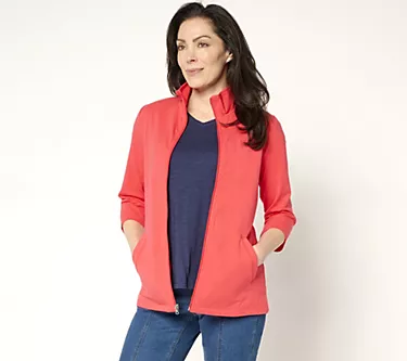 Denim & Co. Regular Duo Stretch 3/4 Sleeve Jacket