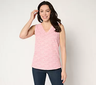 Belle by Kim Gravel Class & Sass Spring Tweed Stretch Tank