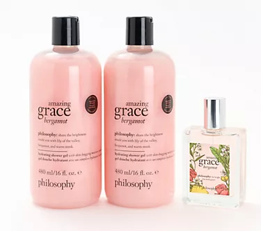 philosophy grace all the way shower gel & fragrance 3pc set