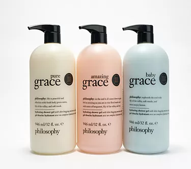philosophy supersize grace icons fragrance trio 32oz shower gel