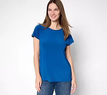 GRAVER Susan Graver Petite LK Luxe Extended Sleeve Top
