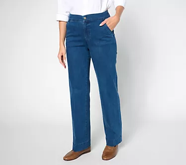 Denim & Co. Signature Petite Indigo Perfect Flex Trouser Jean