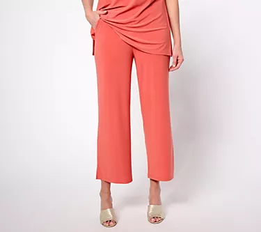 Attitudes by Renee Petite La Roma Jersey Wide Leg Crop Pants