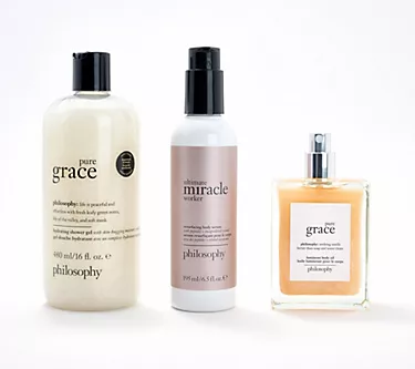 philosophy grace and love cleanse, firm & luminous 3pc collection