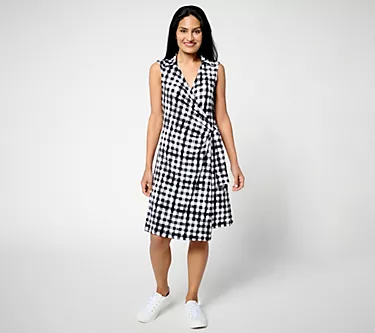Susan Graver Courtside Social Petite Liquid Knit Skort Dress