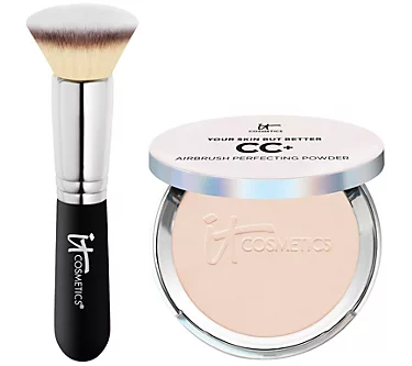 IT Cosmetics CC+ Perfecting Powder Foundation with Brush
