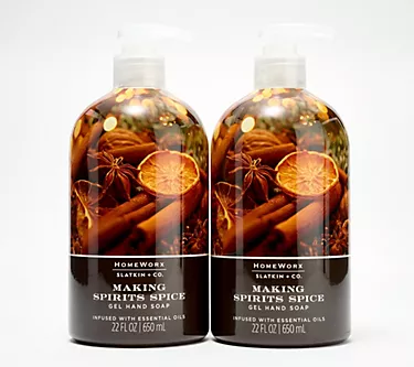 HomeWorx by Slatkin + Co. S/2 22oz Making Spirits Spice Soaps