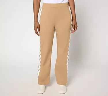 by Stacy London Regular Stretch Rickrack Trim Ankle Pants