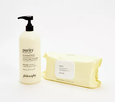 philosophy purity facial cleanser 32oz & 100 count