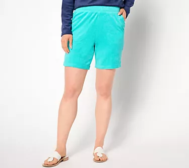 Denim & Co. Beach Petite Knit Terry Short