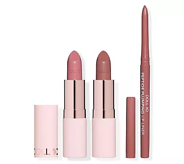 Doll 10 Peptide Plumping Lipstick Duo and Lip Liner
