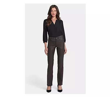NYDJ Marilyn Coated Straight Leg Jeans