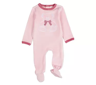 MiniMoi Baby & Toddler Teddy Snuggles EmbossedVelour Footie