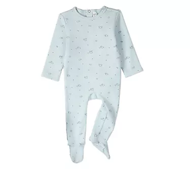 MiniMoi Baby & Toddler Clouds of Happiness Mini-Ribbed Footie