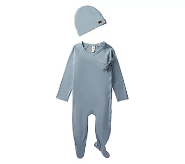 MiniMoi Boys' Solid Crossover Footie Set