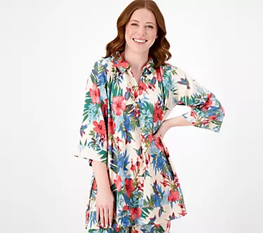 Cuddl Duds Crepe Knit Caftan Tunic