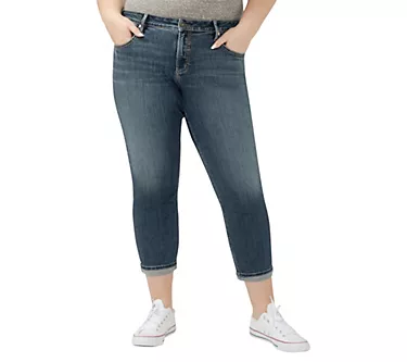 Silver Jeans Plus Boyfriend Mid Rise Slim Leg Jeans _TREB