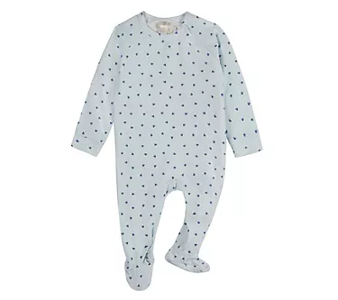 MiniMoi Baby Clover-Print Hidden Zip Footie