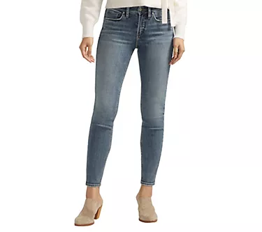 Silver Jeans Co. Women's Suki Mid Rise Indigo Skinny Jeans