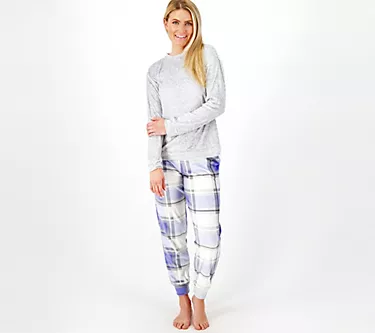 Cuddl Duds Tall Ultra Plush Velvet Fleece Pajama Set
