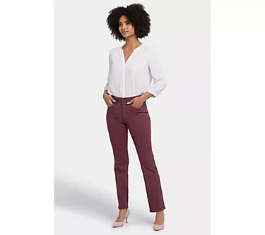 NYDJ High-Rise Marilyn Straight Jeans with WideWaistband