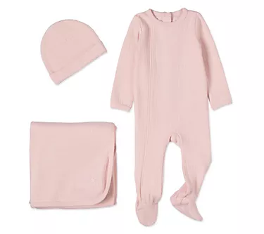 MiniMoi 3 Piece Baby Mon Etoile Cotton Pointelle Footie Set