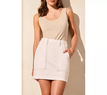 Tribal Audrey Pull-On Denim Skort With Patch Pockets